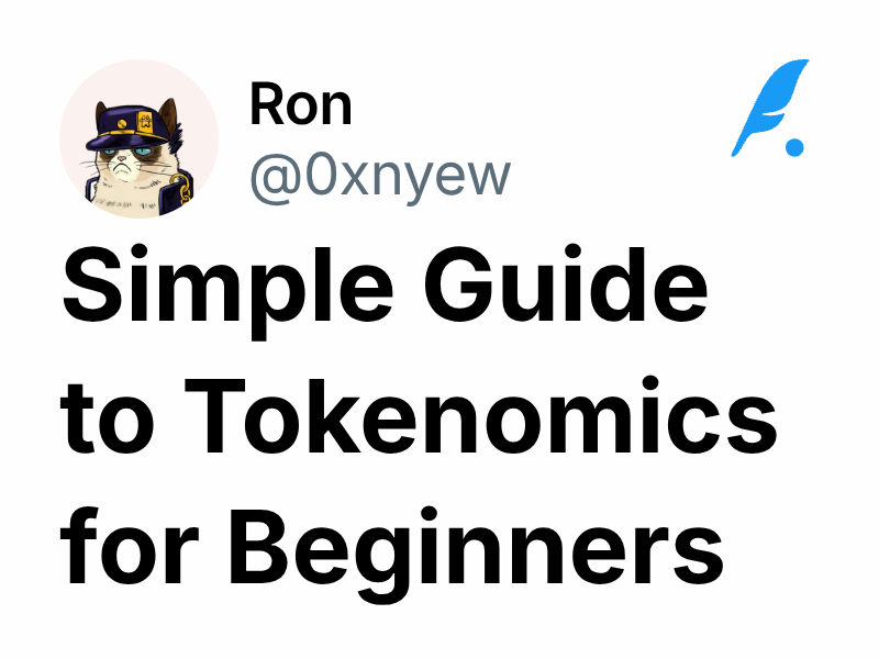 Simple Guide to Tokenomics for Beginners | Ron