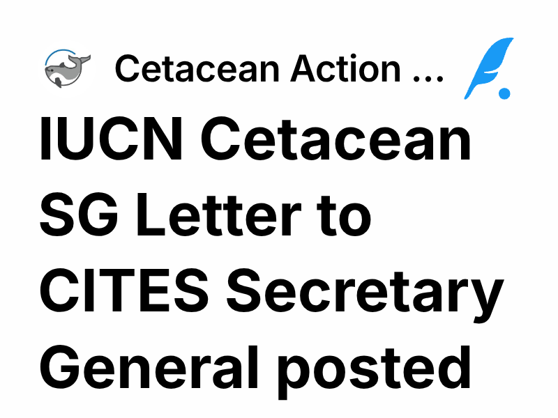 IUCN Cetacean SG Letter to CITES Secretary General posted | Cetacean ...