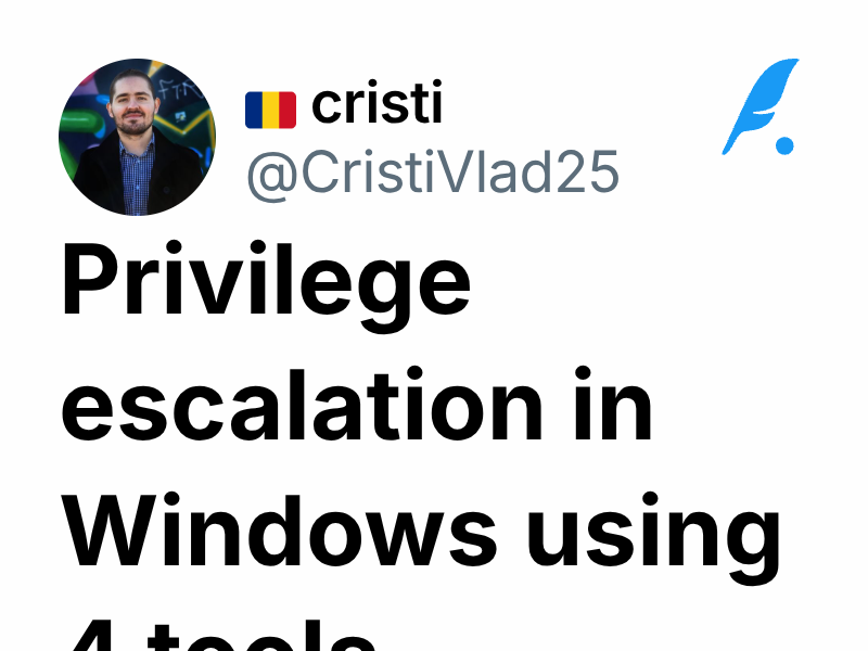 Privilege escalation in windows using 4 tools cristi