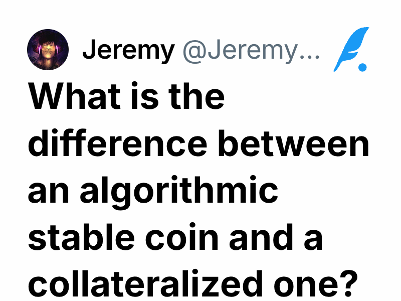 What is the difference between an algorithmic stable coin and a ...