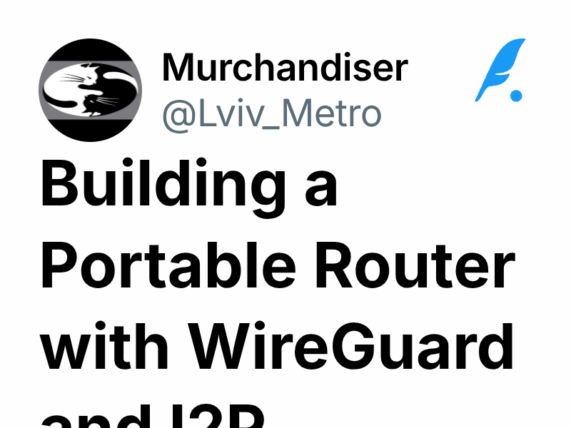 Building a Portable Router with WireGuard and I2P | Murchandiser