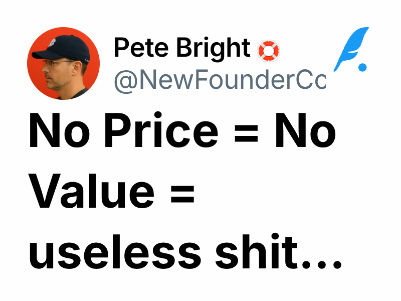 No Price = No Value = useless shit... | Pete Bright 🛟