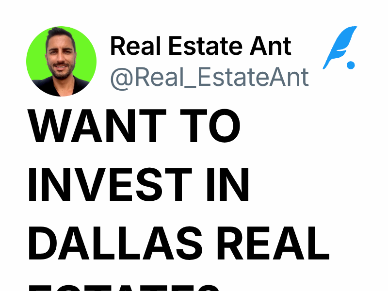 WANT TO INVEST IN DALLAS REAL ESTATE? Real Estate Ant