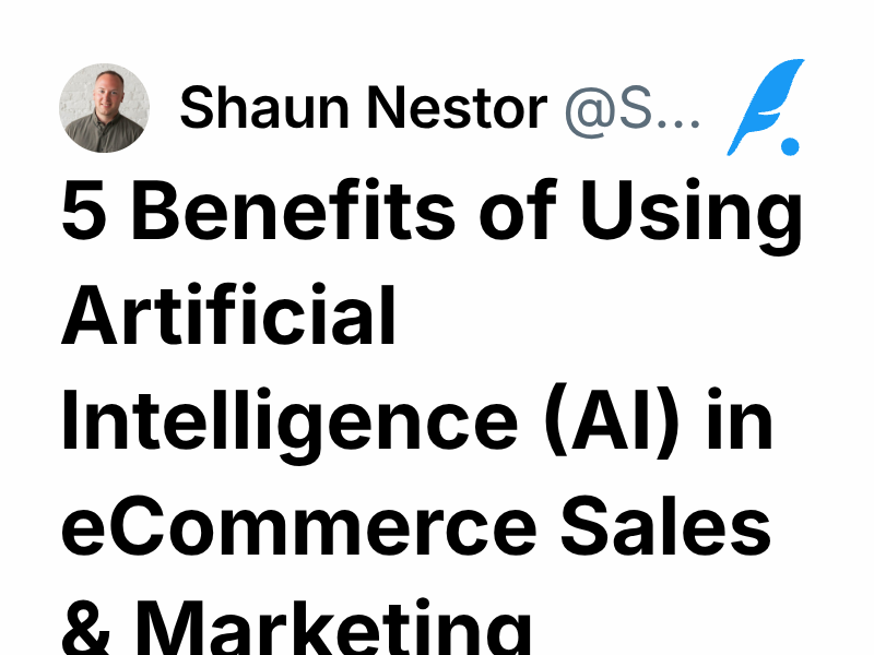 5 Benefits of Using Artificial Intelligence (AI) in eCommerce Sales ...