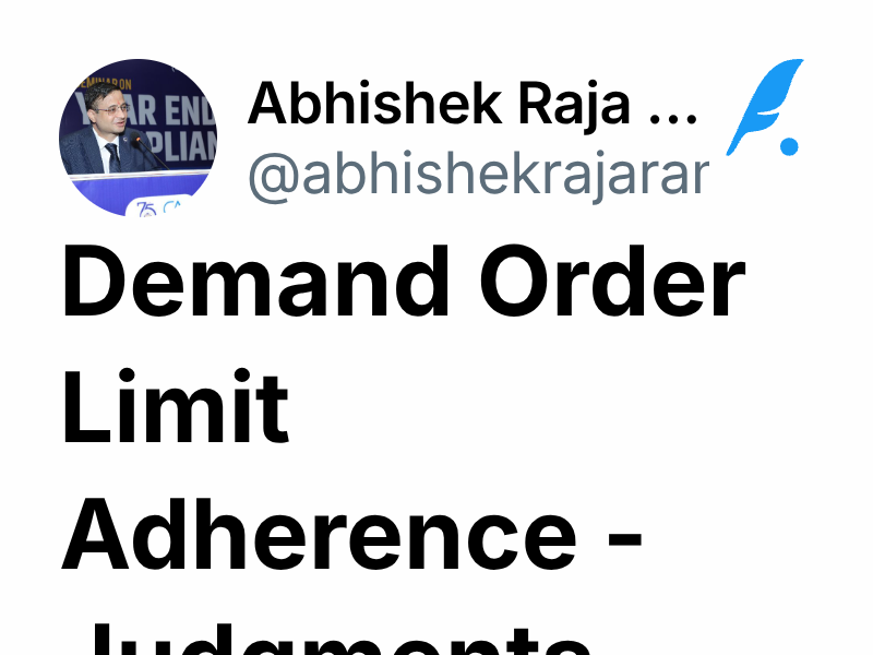 Demand Order Limit Adherence - Judgments by ARR | Abhishek Raja 