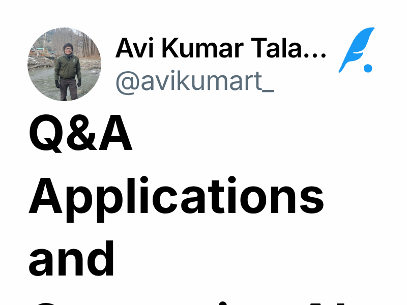 Q&A Applications and Generative AI | Avi Kumar Talaviya