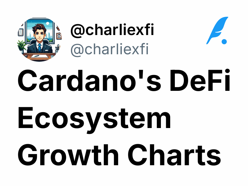 Cardanos Defi Ecosystem Growth Charts Charliexfi