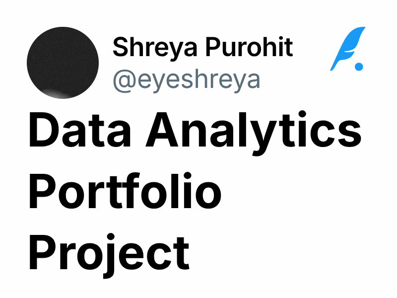 Data Analytics Portfolio Project | Shreya Purohit