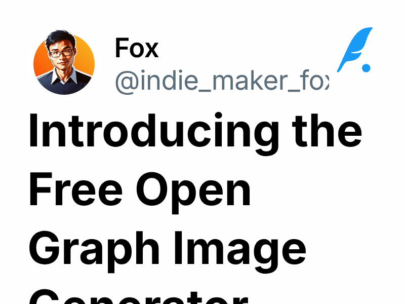 Introducing the Free Open Graph Image Generator | Fox@MkSaaS.com