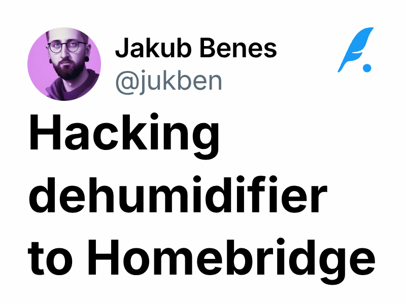 Hacking dehumidifier to Homebridge Jakub Benes