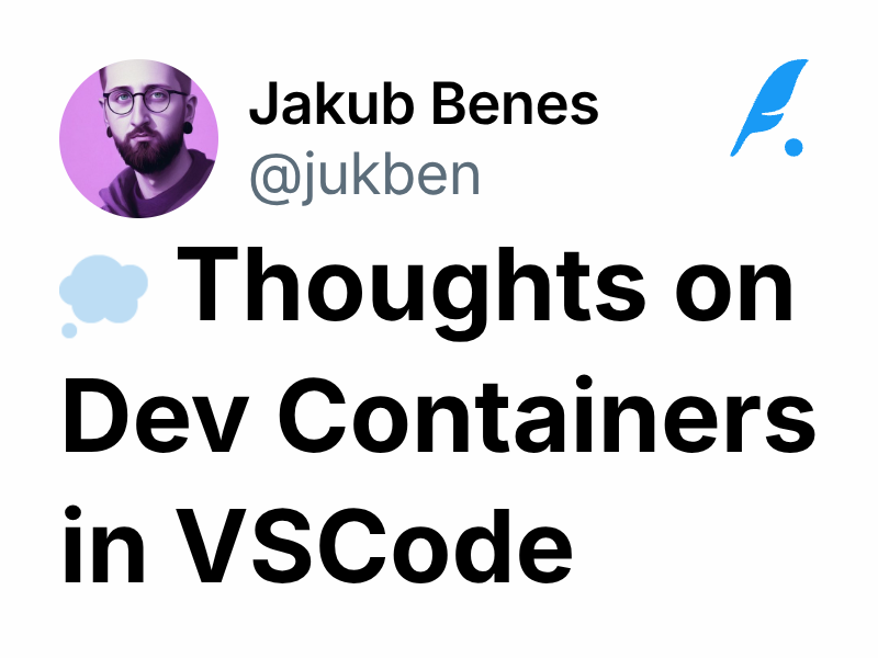 💭 Thoughts on Dev Containers in VSCode | Jakub Benes