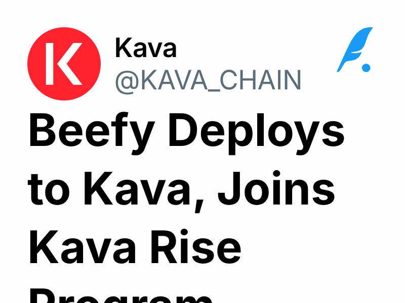 Beefy Deploys to Kava, Joins Kava Rise Program | Kava