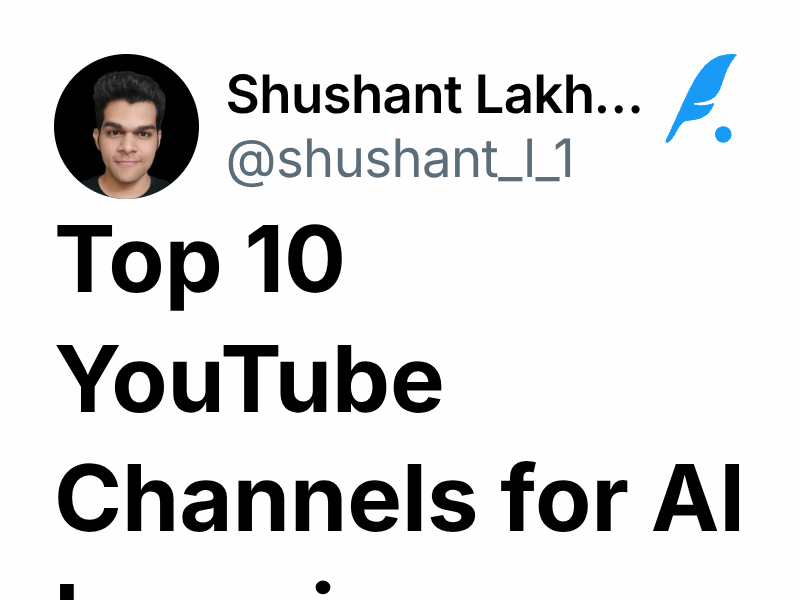 Top 10 YouTube Channels for AI Learning | Shushant Lakhyani