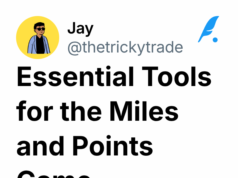 Essential Tools for the Miles and Points Game | Jay