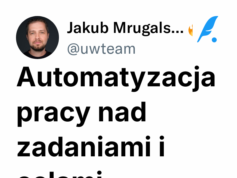 Automatyzacja pracy nad zadaniami i celami | Jakub Mrugalski 🔥